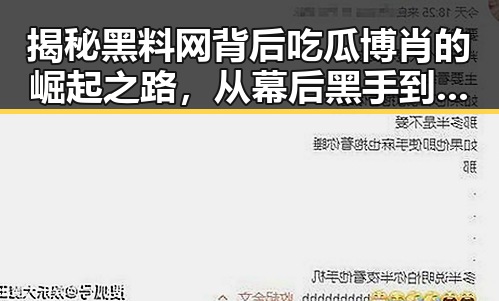 揭秘黑料网背后吃瓜博肖的崛起之路,从幕后黑手到行业侦探的转变